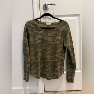 Billabong Olive Camo Long Sleeve Top